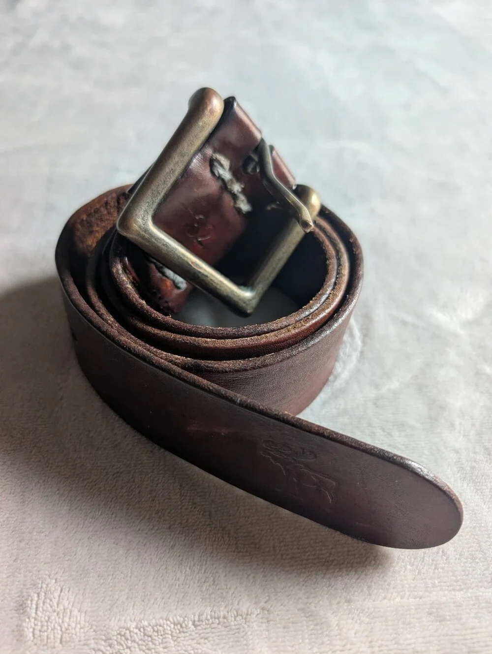 Abercrombie & Fitch Mens Brown Leather Belt Size 32 Y2K Vintage AF